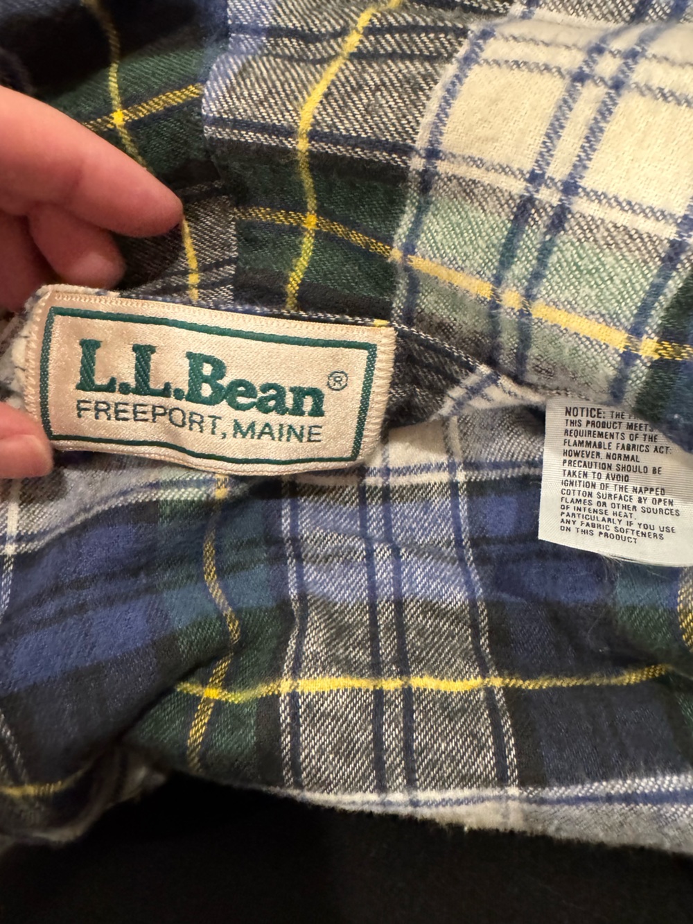 90s L.L. Bean Classic Plaid 100% Cotton Flannel Robe Men's Size Large - Picture 2 of 7